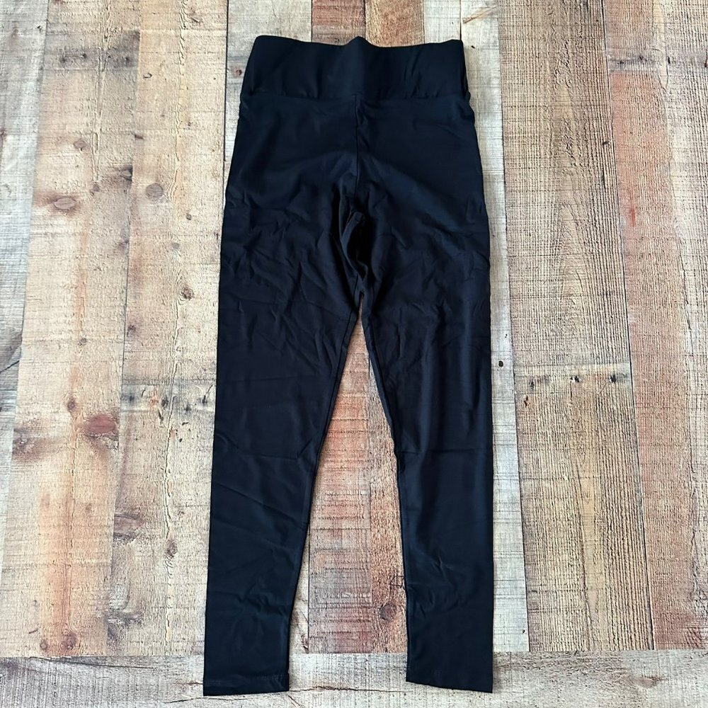 Asos black high rise leggings with deep waistband women's 6